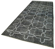 Handmade Geometric Rug – Grey Area Rug | Cotton Wool Carpet | 4'11'' x 13'5''