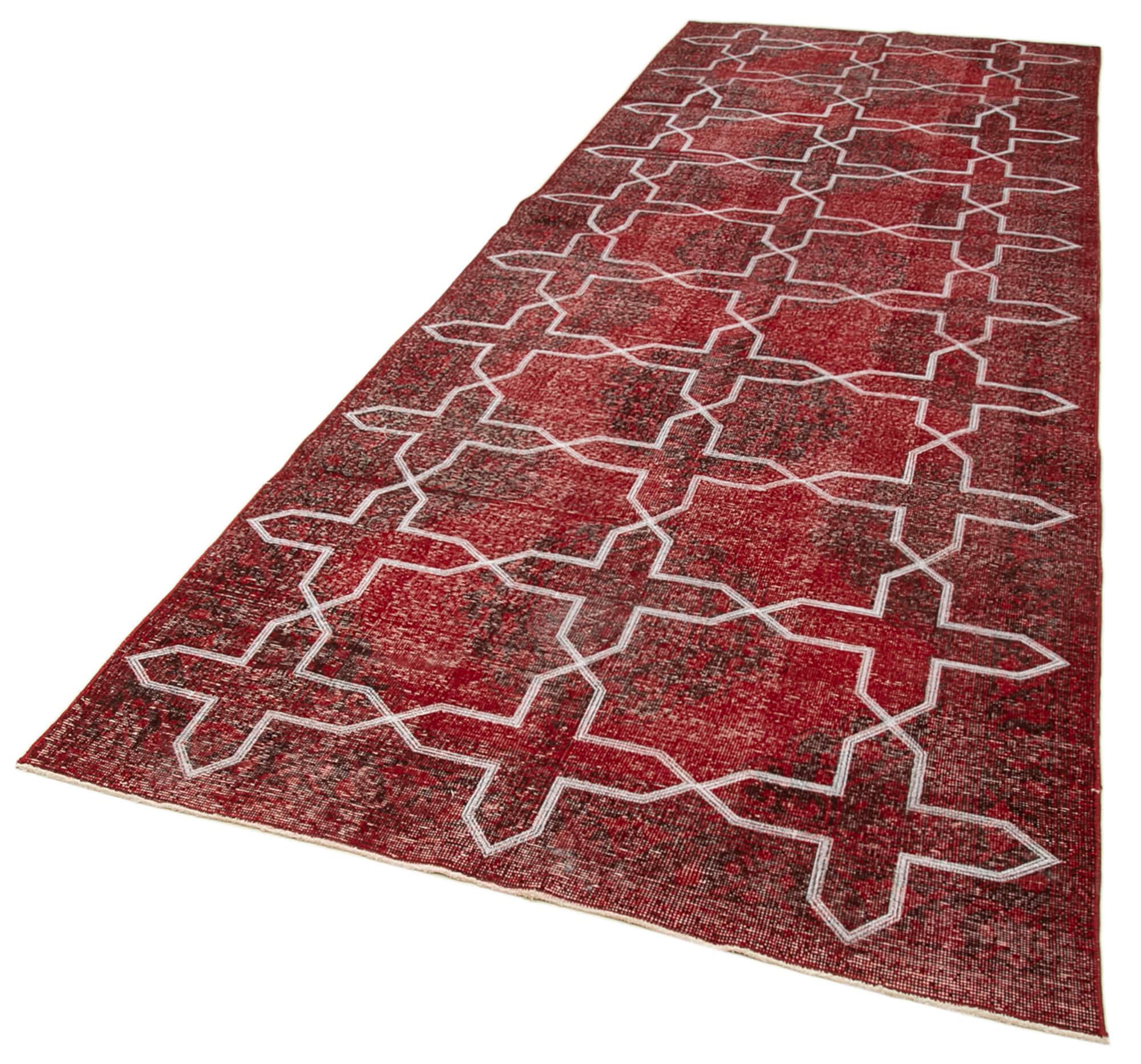 Handmade Geometric Rug - Durable Wool Carpet | Hand Woven Rug, Red Area Rug, Bohemian Style Rug