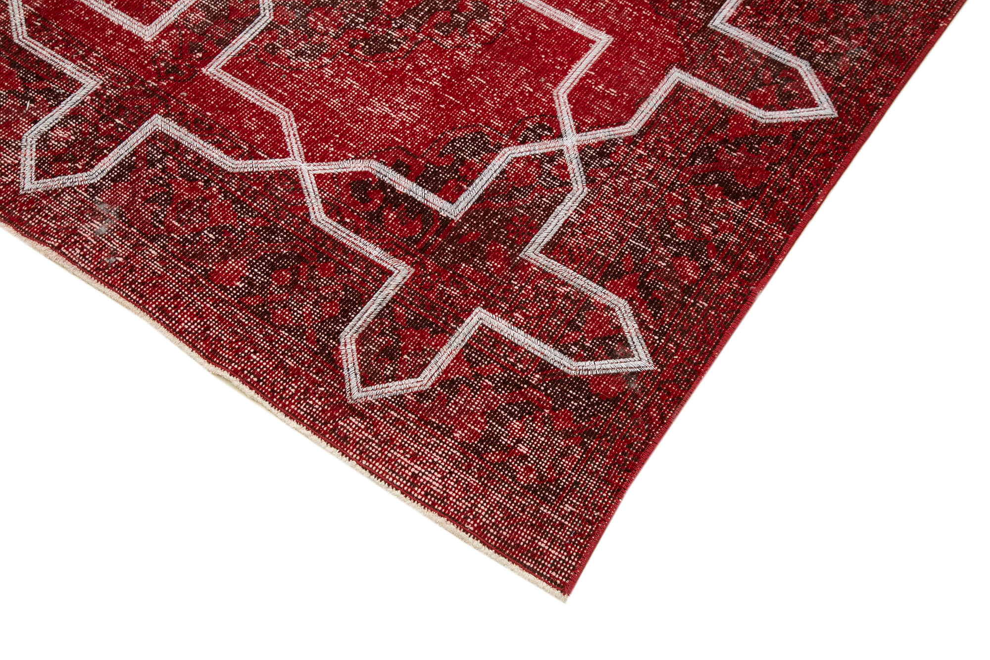 Handmade Geometric Rug - Durable Wool Carpet | Hand Woven Rug, Red Area Rug, Bohemian Style Rug