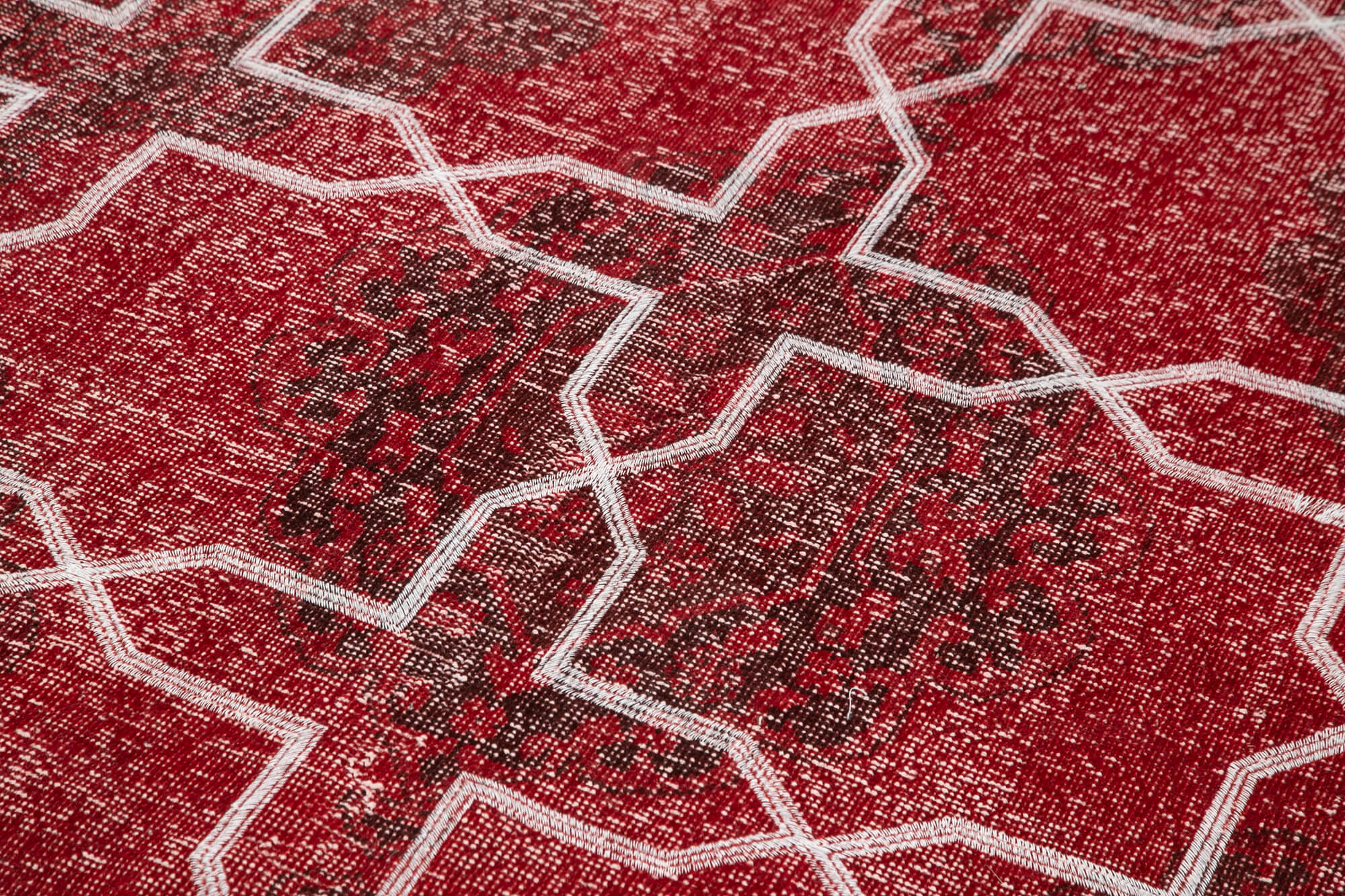 Handmade Geometric Rug - Durable Wool Carpet | Hand Woven Rug, Red Area Rug, Bohemian Style Rug