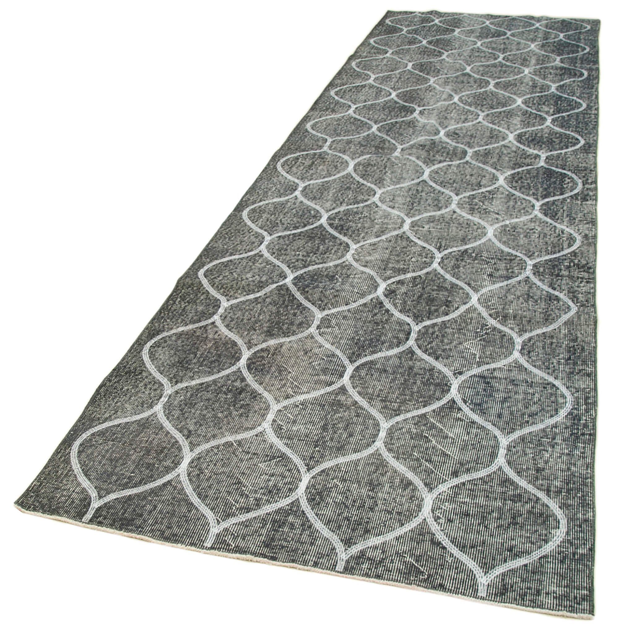 Handmade Wool Area Rug – Grey Geometric Design | Durable Cotton Wool Carpet