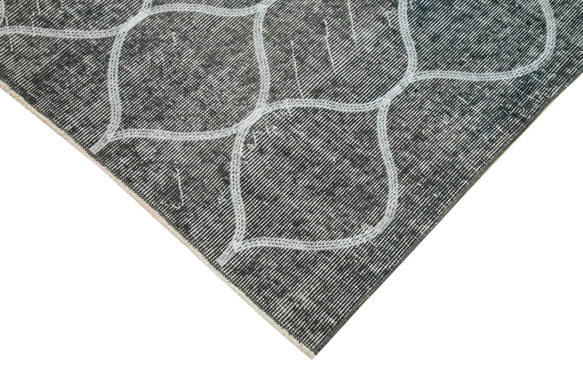 Handmade Wool Area Rug – Grey Geometric Design | Durable Cotton Wool Carpet