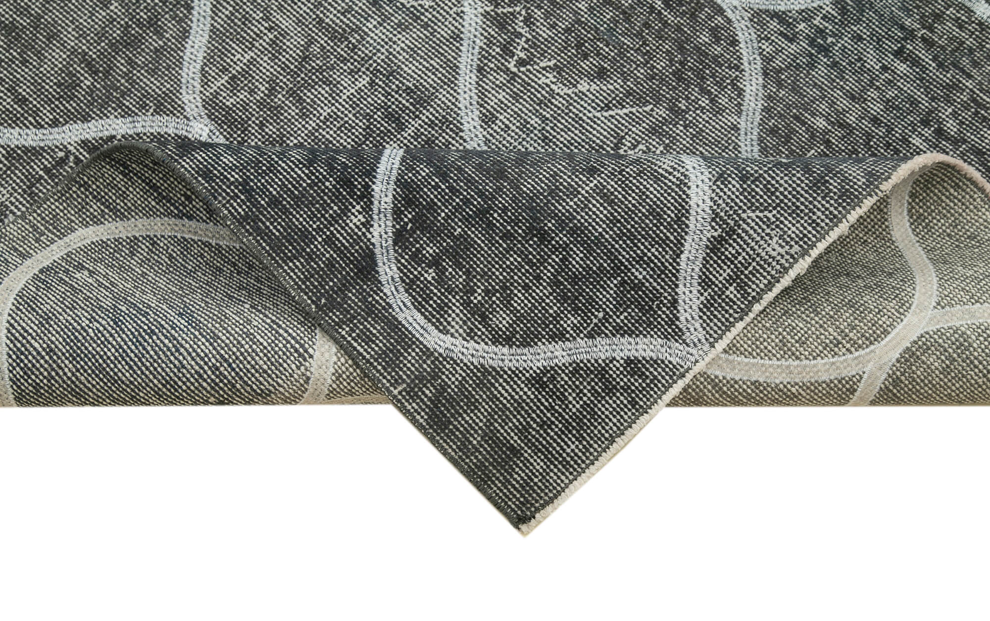 Handmade Wool Area Rug – Grey Geometric Design | Durable Cotton Wool Carpet