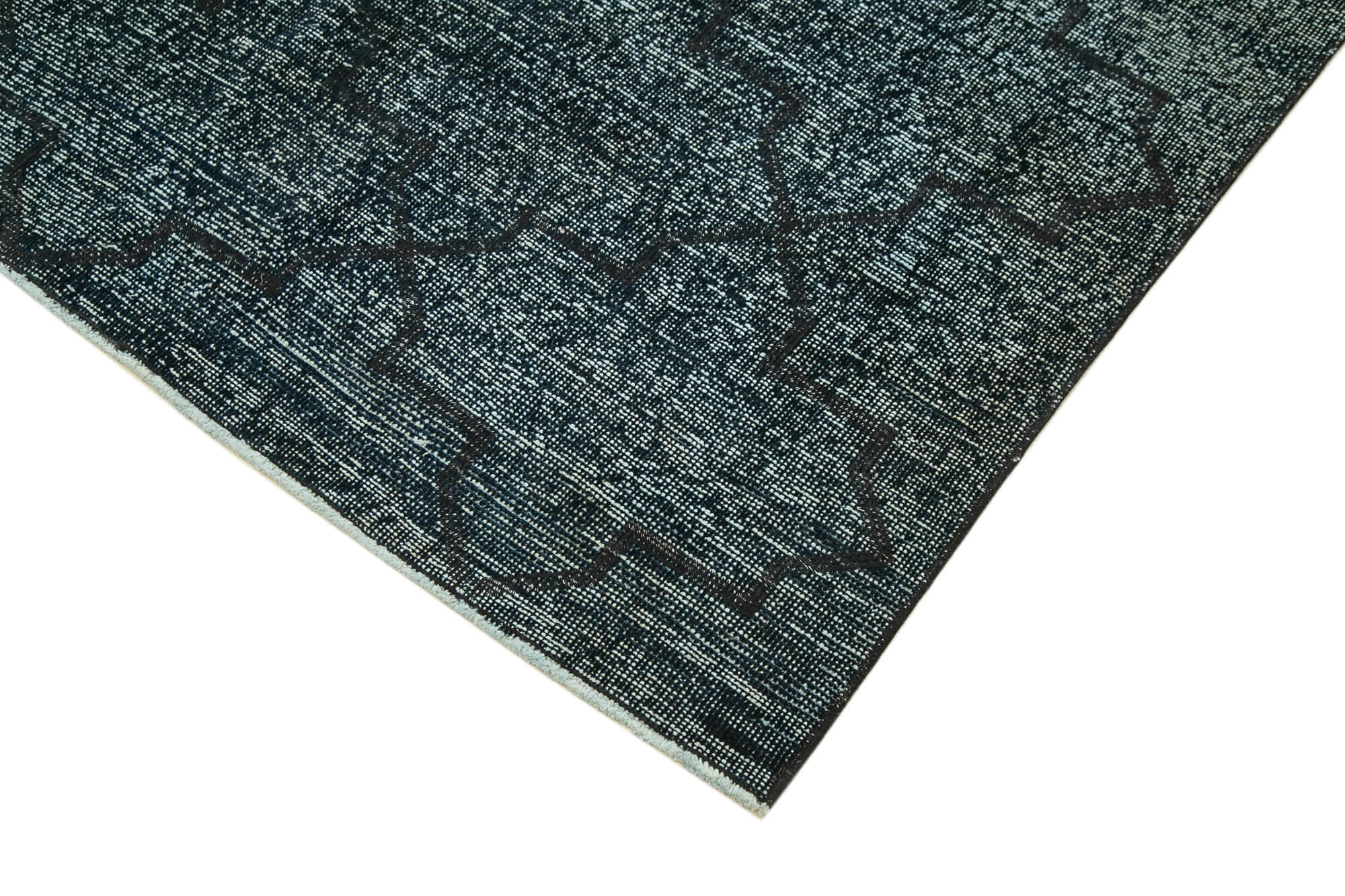 Handmade Geometric Rug - Black Area Rug With Cotton Wool, Durable & Soft Texture