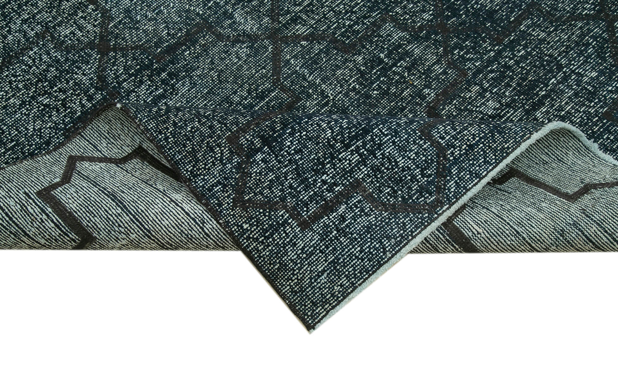 Handmade Geometric Rug - Black Area Rug With Cotton Wool, Durable & Soft Texture