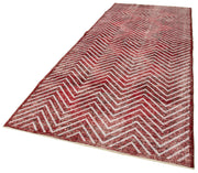 Handmade Geometric Rug – Red Geometric Carpet Cotton Wool Area Rug 4'9''x12'6''