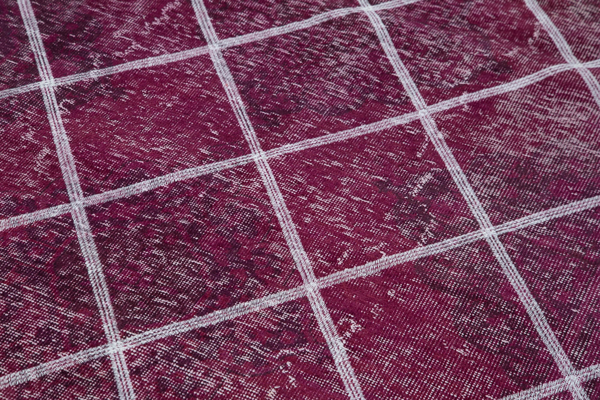 Handmade Geometric Rug – Pink Geometric Carpet Cotton Wool, Turkish Hand Knotted 4'7''x12'