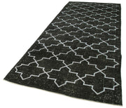 Handmade Geometric Rug – Black Area Rug Cotton Wool Carpet 4x12 Area Rug