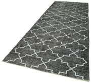 Handmade Geometric Rug – Grey Area Rug Cotton Wool Carpet 4'9" x 13'8"