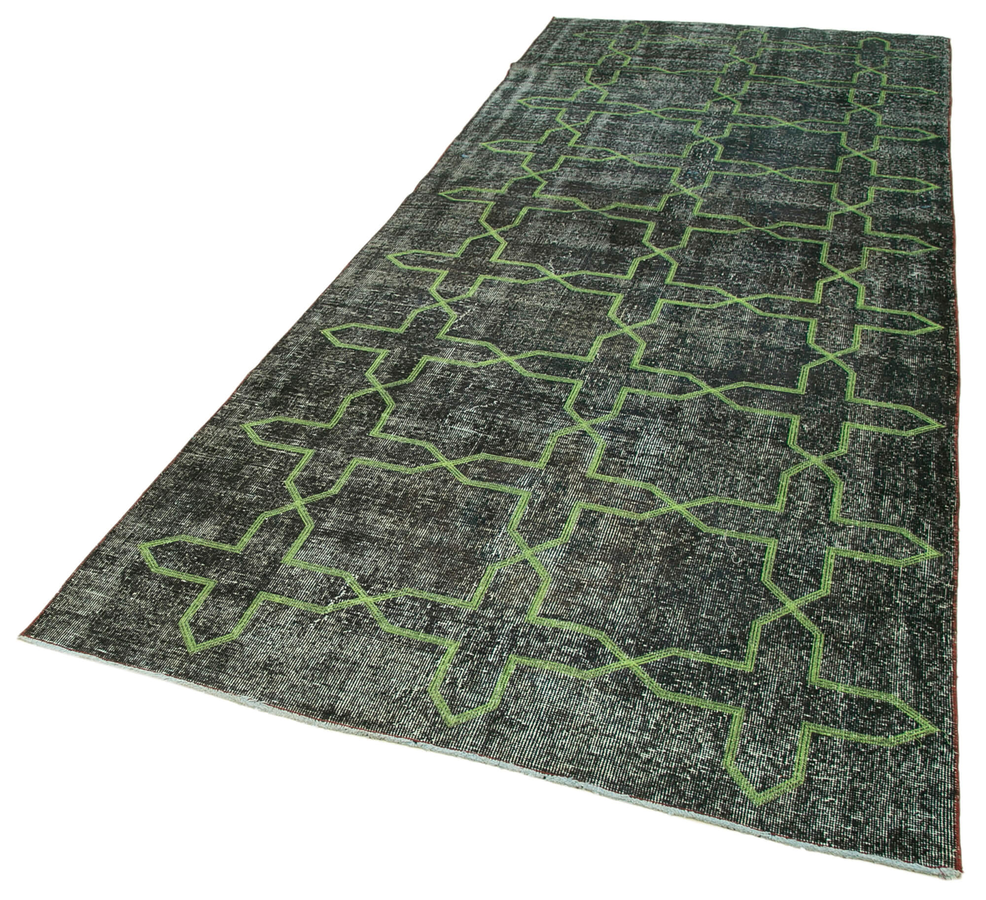 Handmade Geometric Rug – Grey Area Rug 4x12 Feet | Cotton Wool Carpet