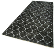 Handmade Geometric Rug – Black Area Rug 4'10''x13'3'' | Cotton Wool Durable Carpet