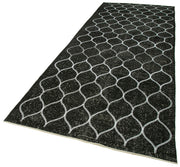 Handmade Geometric Rug – Black Area Rug 4x12 Feet Cotton Wool Carpet