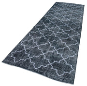 Handmade Geometric Rug - Black Area Rug Cotton Wool, Artisan Crafted Carpet 4'5''x13'6''