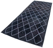 Handmade Geometric Rug | Vintage Handwoven Carpet - Durable Cotton Carpet 4'8''x12'1''