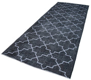 Handmade Geometric Rug – Grey Area Rug | Cotton Wool Carpet 4'9''x12'6''