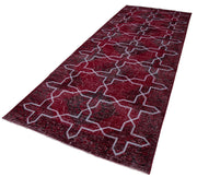 Handmade Geometric Rug | Vintage Turkish Carpet, Soft Cotton Carpet, 4x12 Feet Area Rug