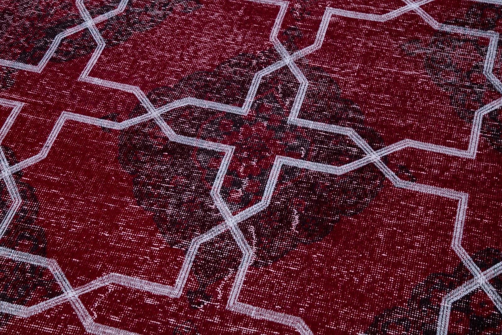 Handmade Geometric Rug | Vintage Turkish Carpet, Soft Cotton Carpet, 4x12 Feet Area Rug