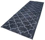 Handmade Geometric Rug – Grey Area Rug 4x13 Feet | Cotton Wool Carpet