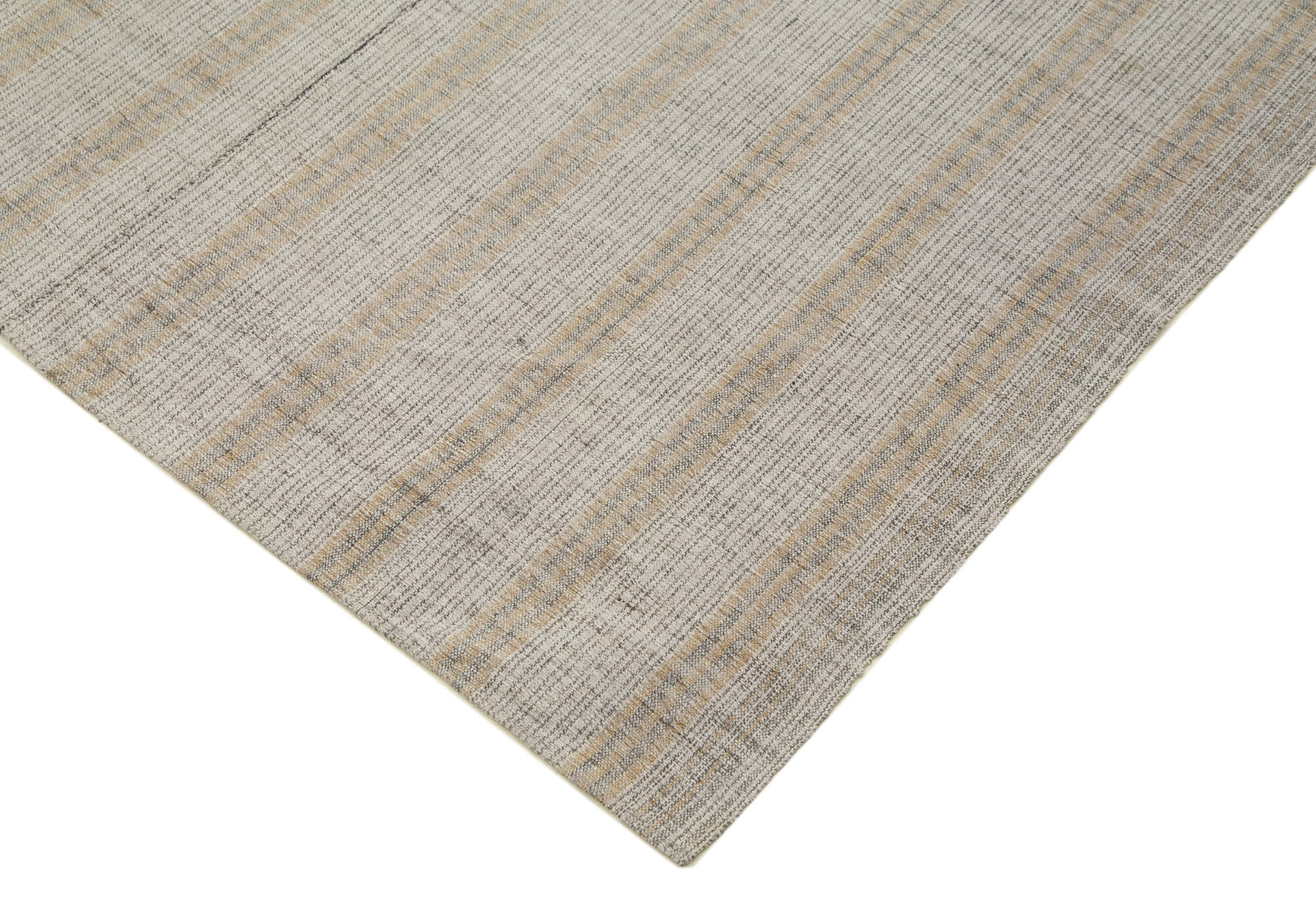 Handmade Area Rug – Purple Striped Turkish Kilim Carpet, Cotton Wool Blend 6'5''x11'8''