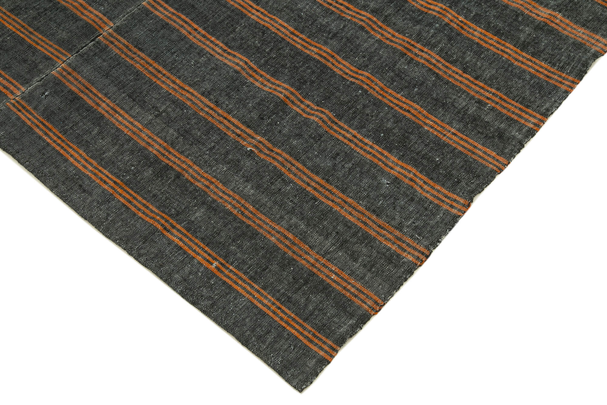 Handmade Kilim Rug - Brown Striped Area Rug | Cotton Wool, Turkish Hand Knotted