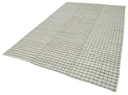 Handmade Cotton Wool Rug - Striped Kilim Rug 6'7''x10'3'' | Turkish Hand Knotted Area Carpet