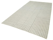 Handmade Striped Kilim Rug – 6x11 Feet Vintage Turkish Carpet, Cotton Wool Area Rug