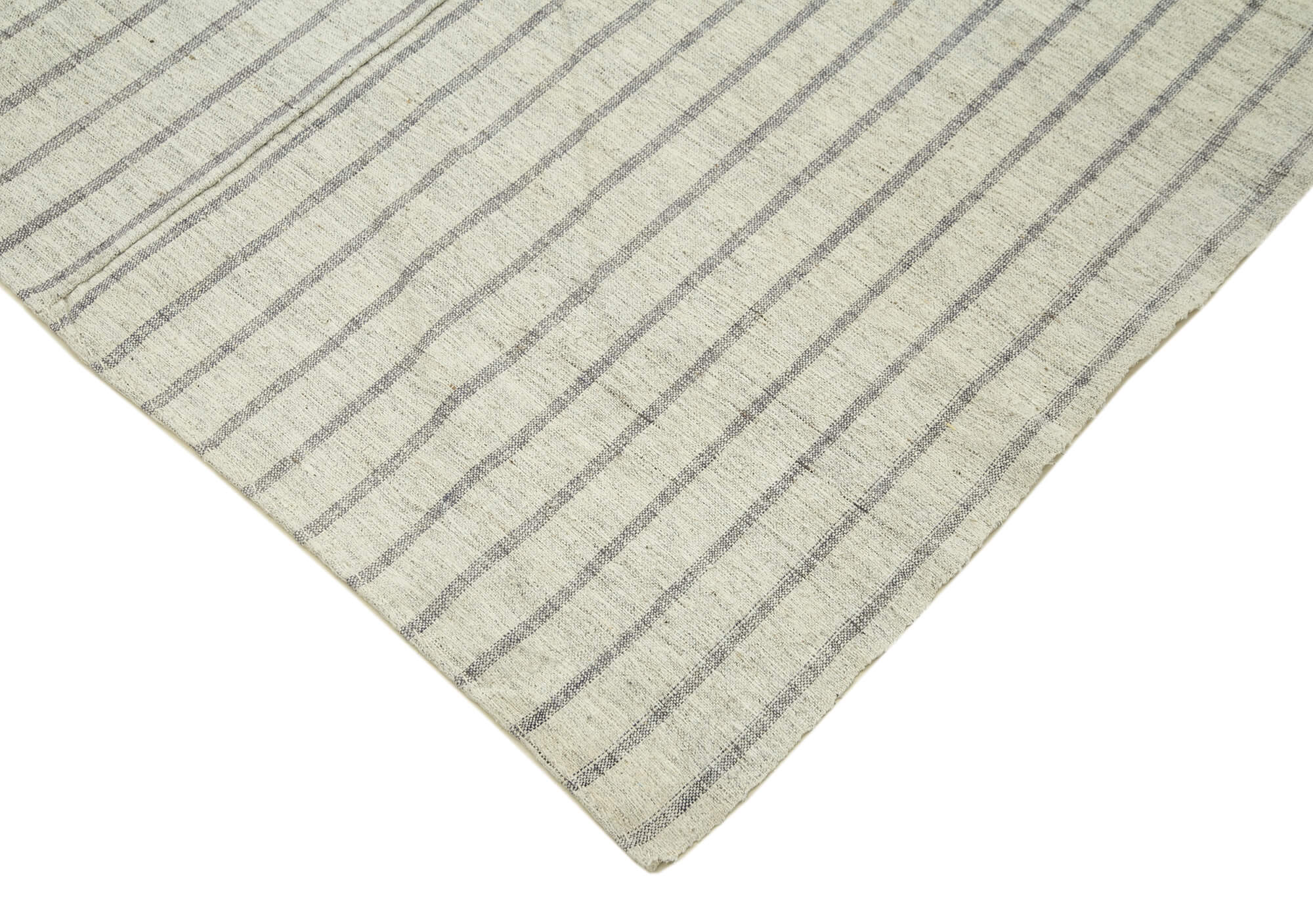Handmade Striped Kilim Rug – 6x11 Feet Vintage Turkish Carpet, Cotton Wool Area Rug