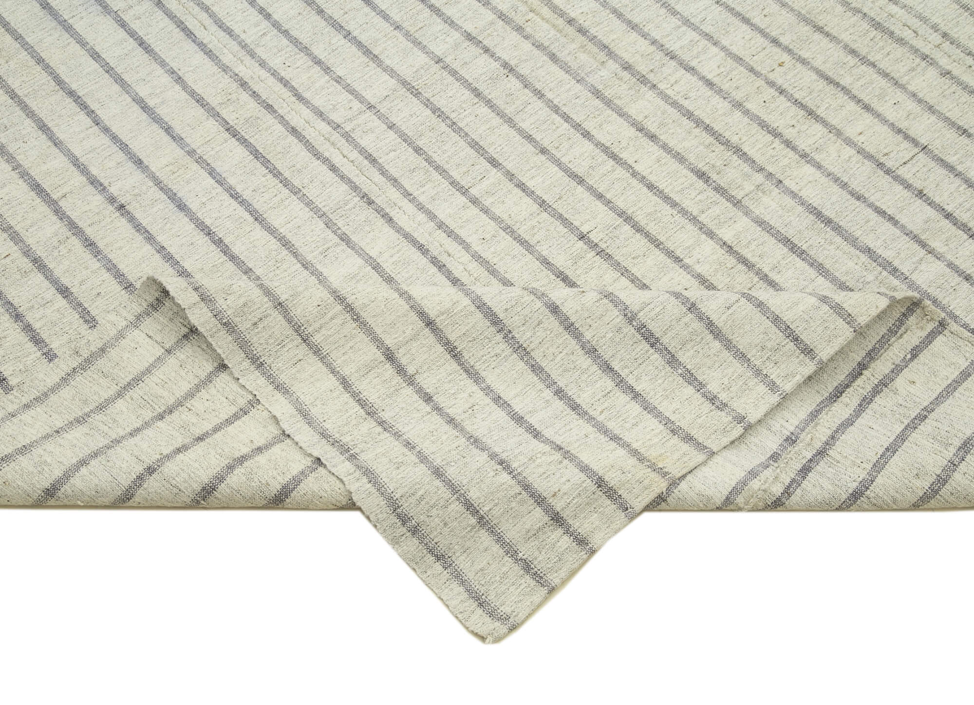 Handmade Striped Kilim Rug – 6x11 Feet Vintage Turkish Carpet, Cotton Wool Area Rug