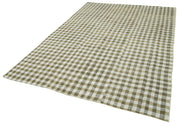 Handmade Cotton Wool Rug – Beige Kilim Striped Area Rug, Soft Durable Flat Weave Carpet 6'1''x8'6''