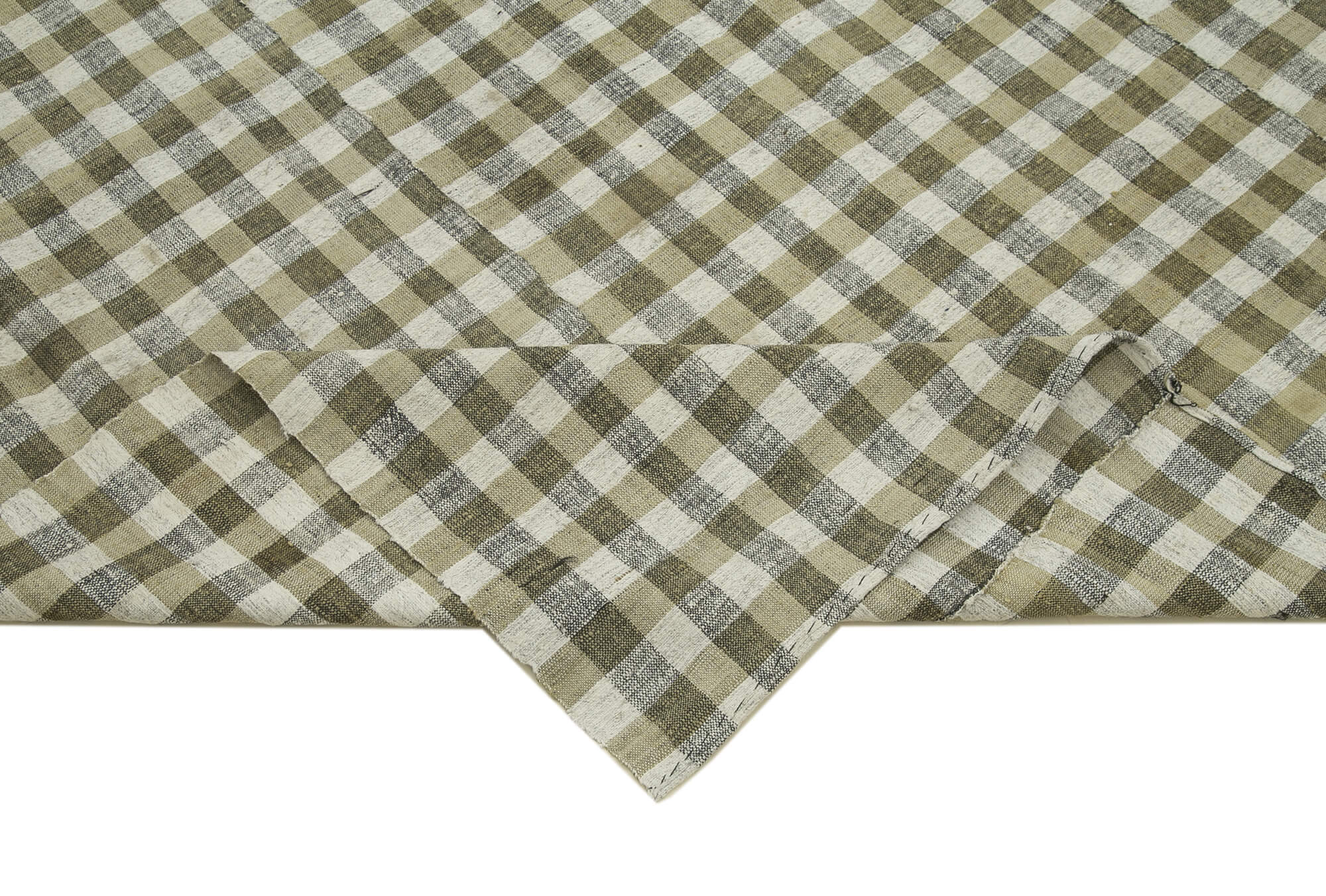 Handmade Cotton Wool Rug – Beige Kilim Striped Area Rug, Soft Durable Flat Weave Carpet 6'1''x8'6''
