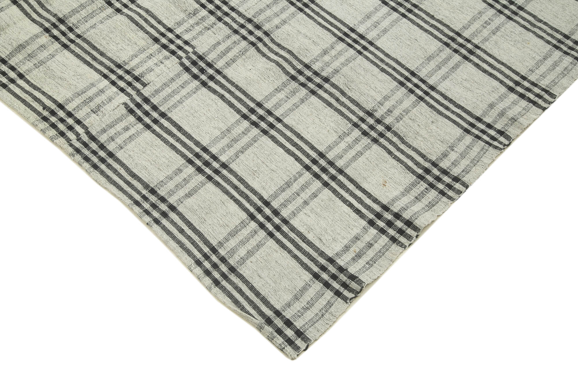 Handmade Cotton Wool Rug - Beige Kilim Carpet Striped Area Rug 6'x10' Durable