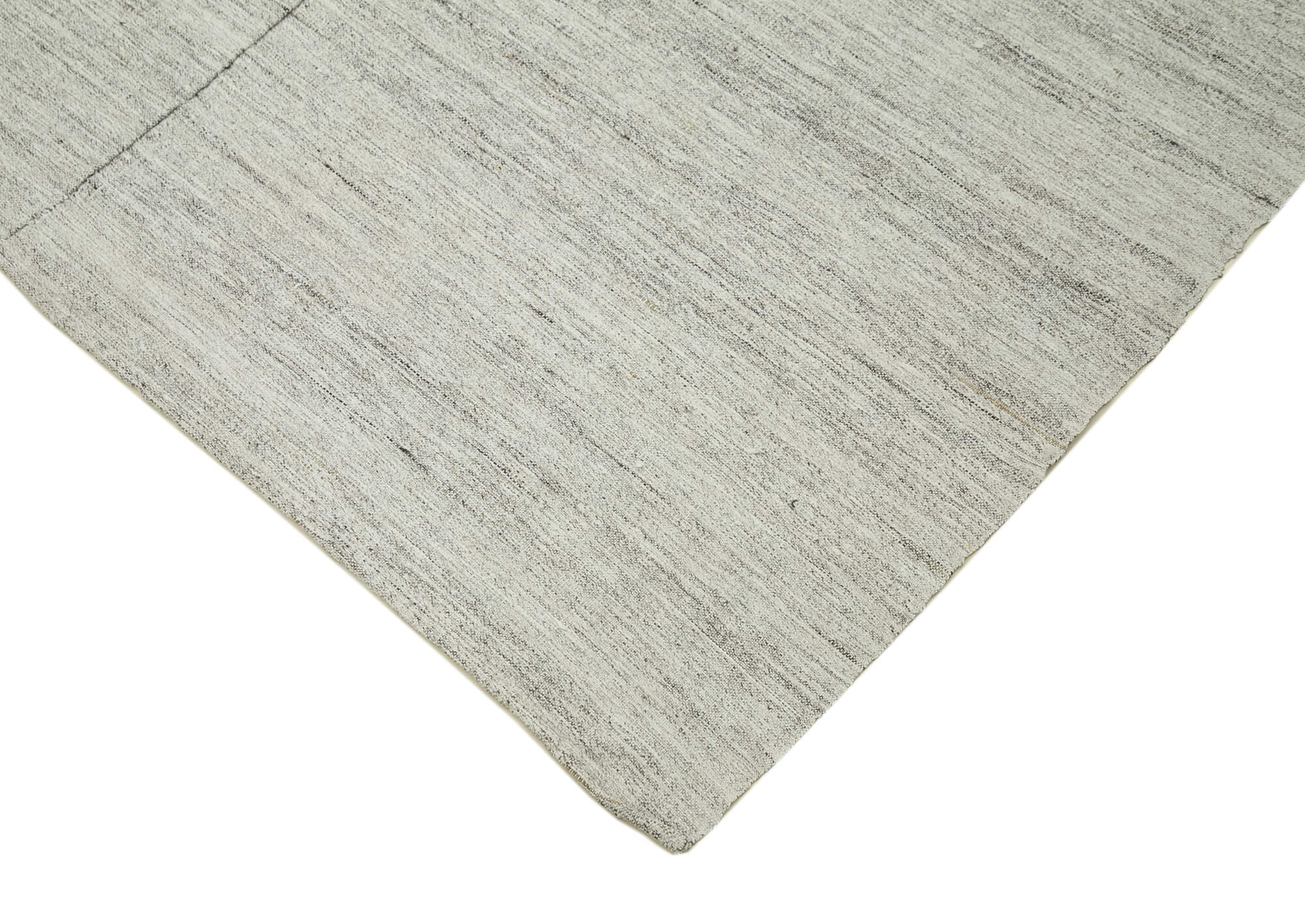 Handmade Cotton Wool Rug - Beige Kilim Carpet | Striped Area Rug 5'11''x10'2''