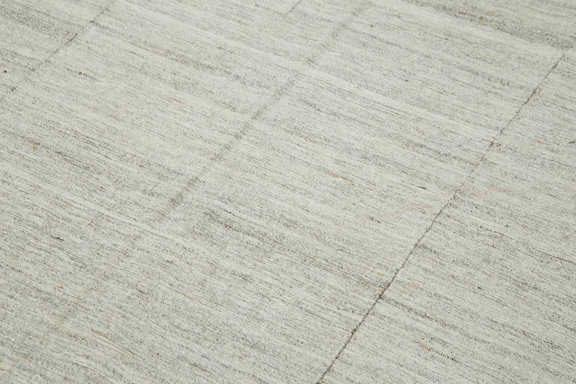 Handmade Cotton Wool Rug - Beige Kilim Carpet | Striped Area Rug 5'11''x10'2''