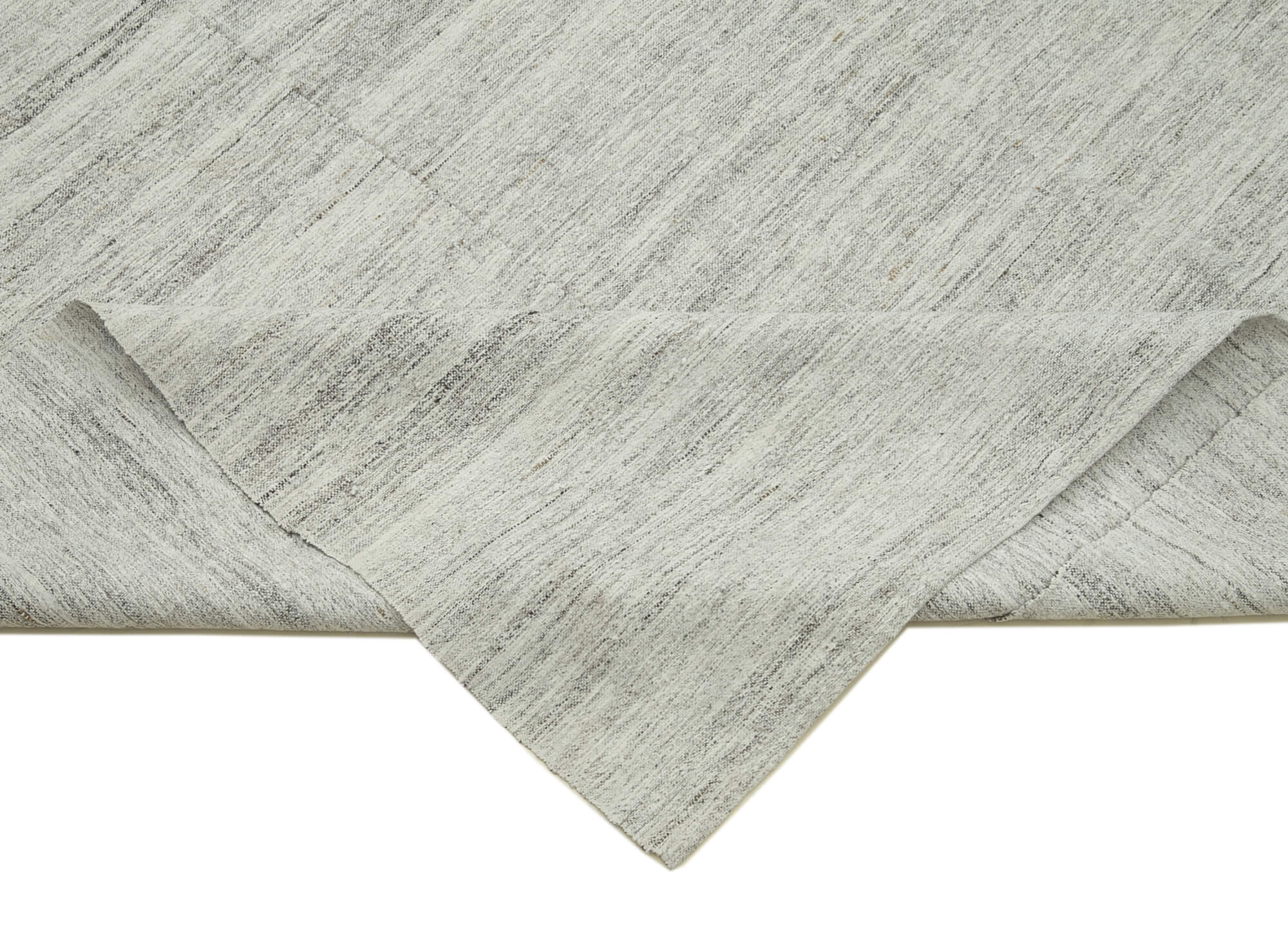 Handmade Cotton Wool Rug - Beige Kilim Carpet | Striped Area Rug 5'11''x10'2''