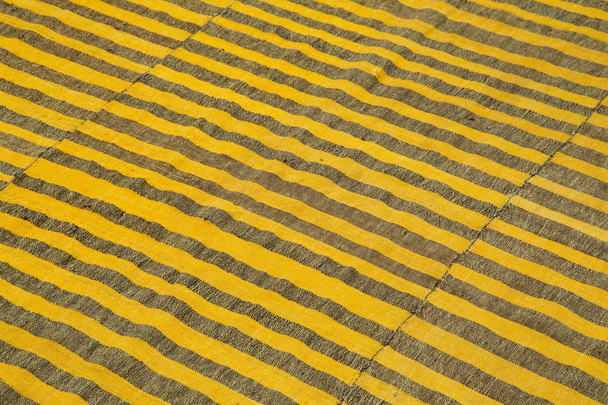 Handmade Cotton Wool Rug – Striped Kilim Rug 6'5''x9'7'' | Vintage Turkish Carpet