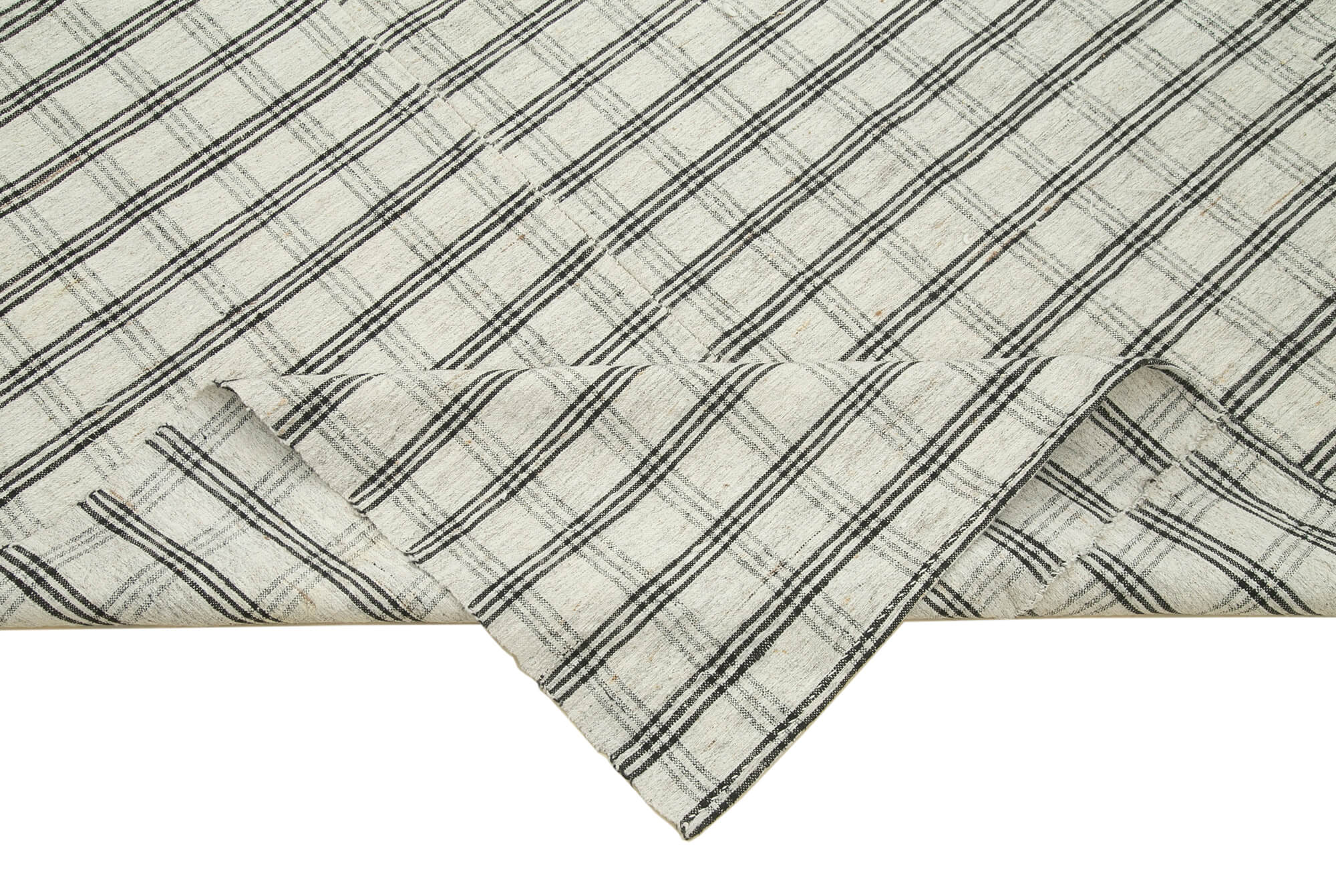 Handmade Wool Area Rug - Striped Kilim 6x10, Durable Cotton Wool Carpet