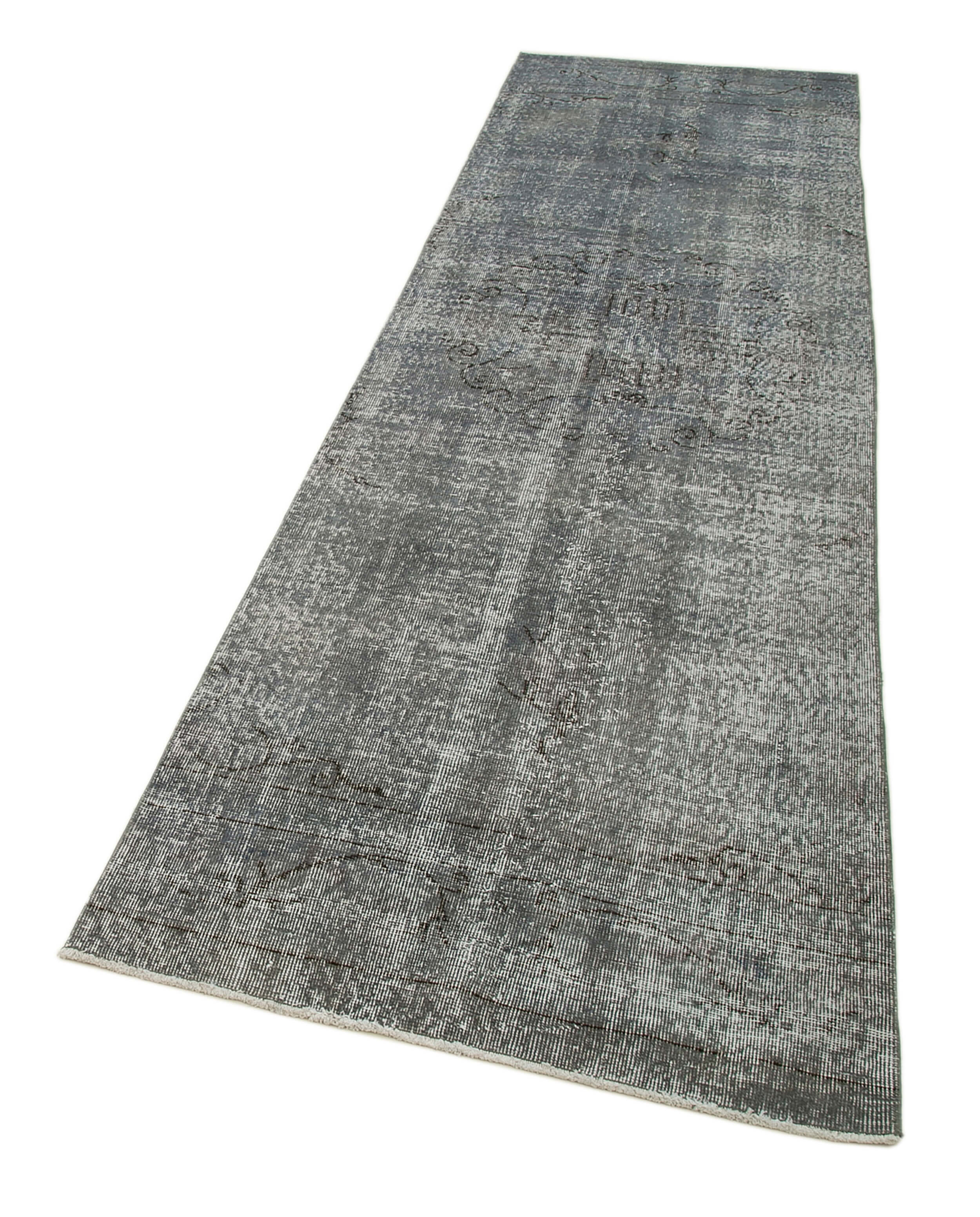 Handmade Vintage Area Rug | Turkish Hand Knotted Rug Overdyed Wool 2'11''x10'3''