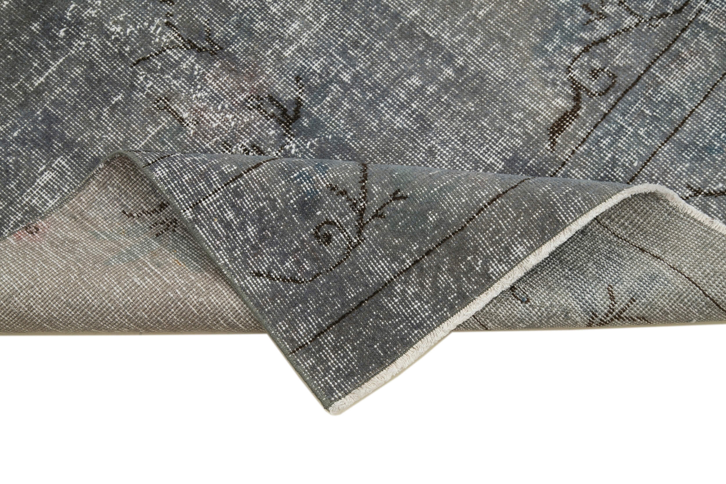 Handmade Vintage Area Rug | Turkish Hand Knotted Rug Overdyed Wool 2'11''x10'3''