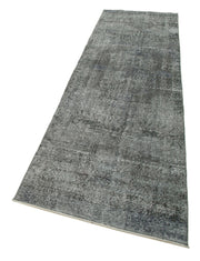 Vintage Wool Area Rug – Handmade Cotton Rug Overdyed Grey Carpet 2'11''x10'10''