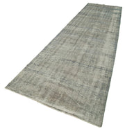 Handmade Wool Area Rug – Vintage Cotton Rug Grey 3'11'' x 15'9'' Classic Woven Carpet