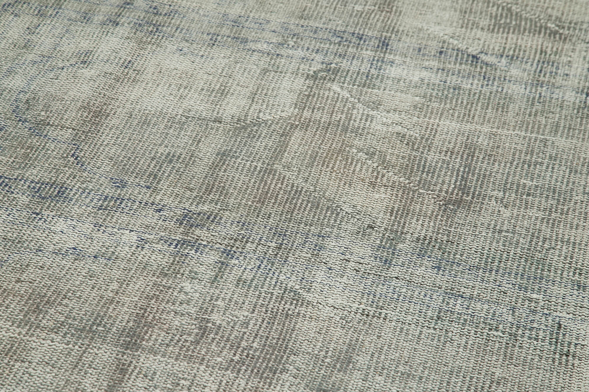Handmade Wool Area Rug – Vintage Cotton Rug Grey 3'11'' x 15'9'' Classic Woven Carpet