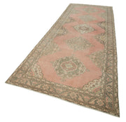 Vintage Cotton Wool Rug – Handmade Beige Eskime Style Area Rug 4'8'' x 13'5''