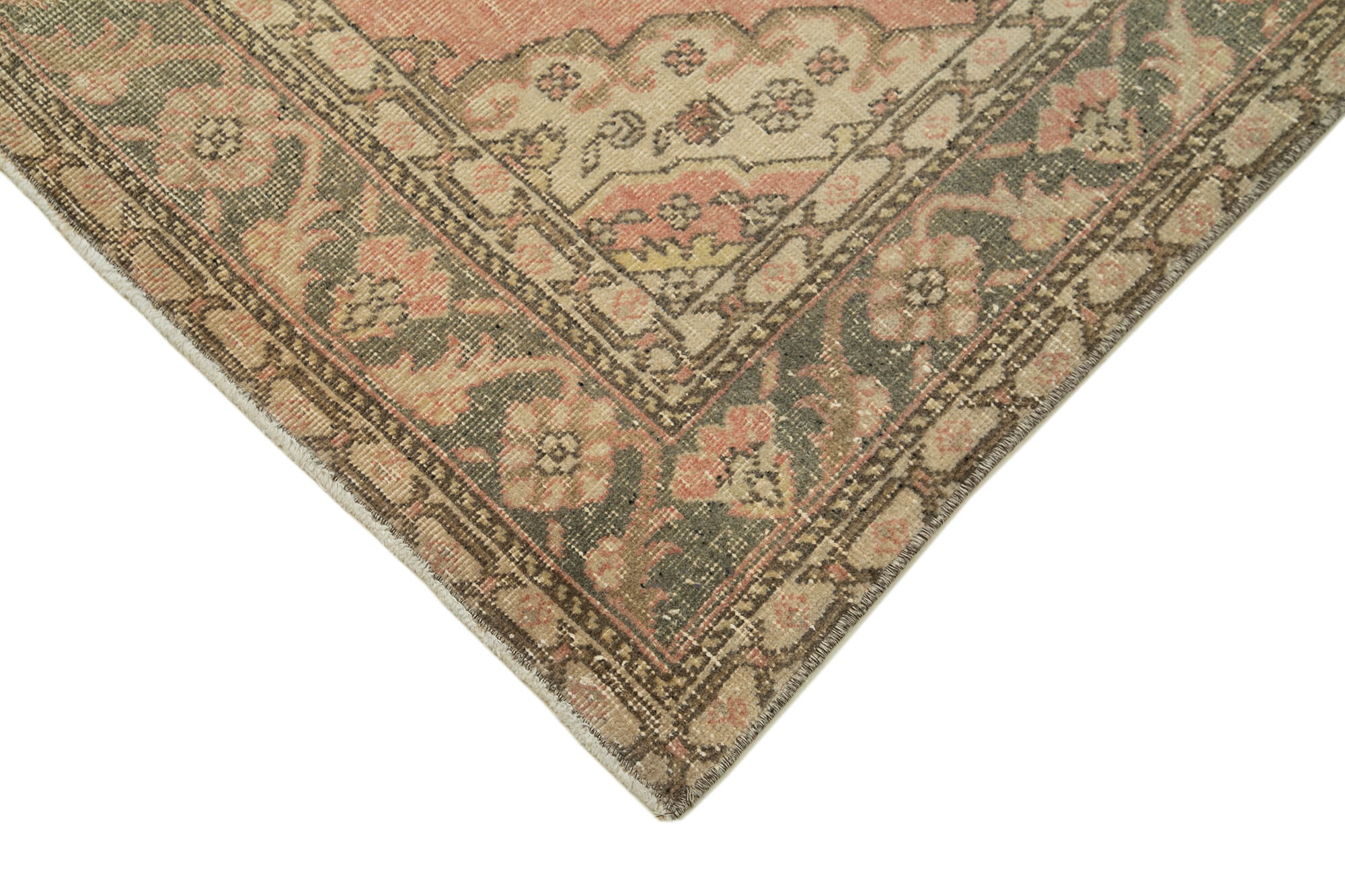 Vintage Cotton Wool Rug – Handmade Beige Eskime Style Area Rug 4'8'' x 13'5''