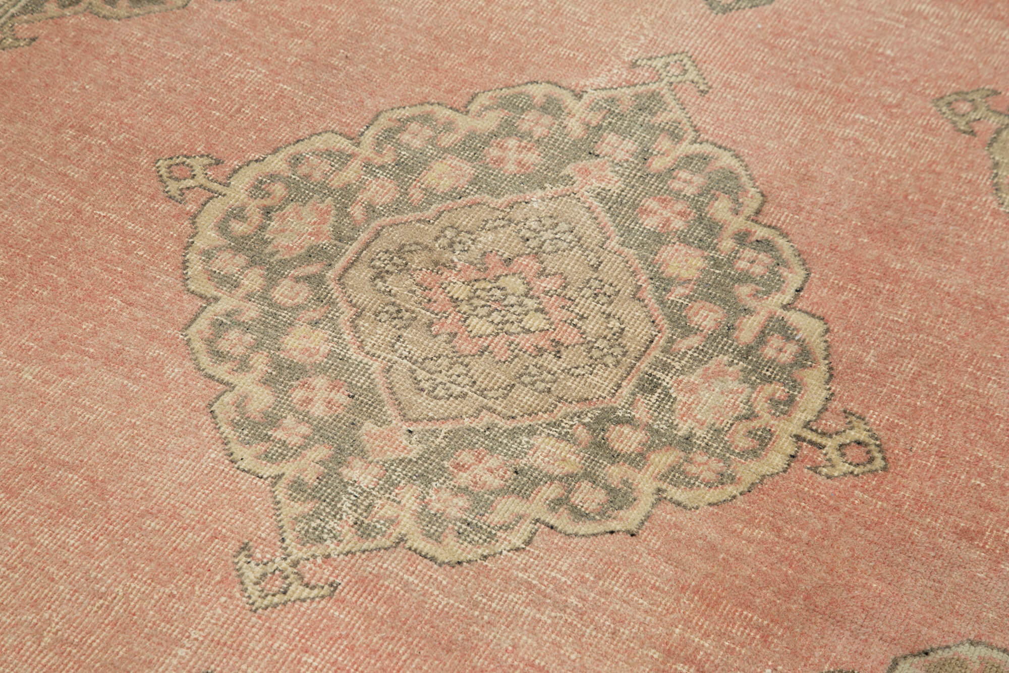Vintage Cotton Wool Rug – Handmade Beige Eskime Style Area Rug 4'8'' x 13'5''