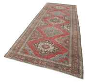 Handmade Vintage Area Rug – Beige Cotton Wool Turkish Wool Rug 4'9''x12'10''