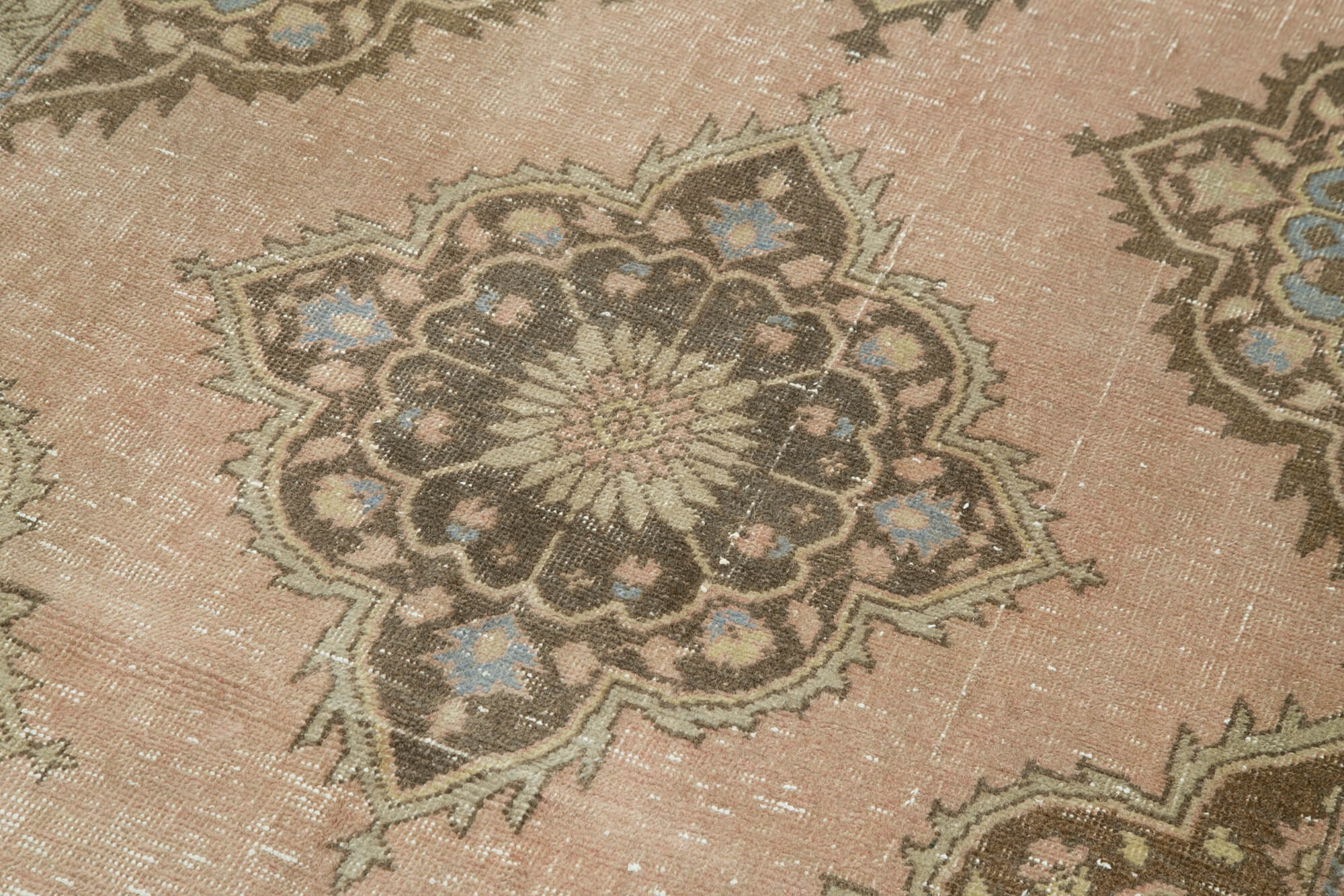 Vintage Cotton Wool Rug - Handmade Area Rug 4'9'' x 12'3'' Beige Classic Style