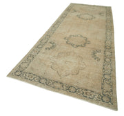 Vintage Cotton Wool Rug – Handmade Area Rug | Turkish Hand Knotted Carpet 4'8'' x 13'0'' Beige