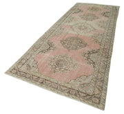 Handmade Vintage Area Rug – Beige Cotton Wool Soft Wool Carpet 4'6'' x 12'7''