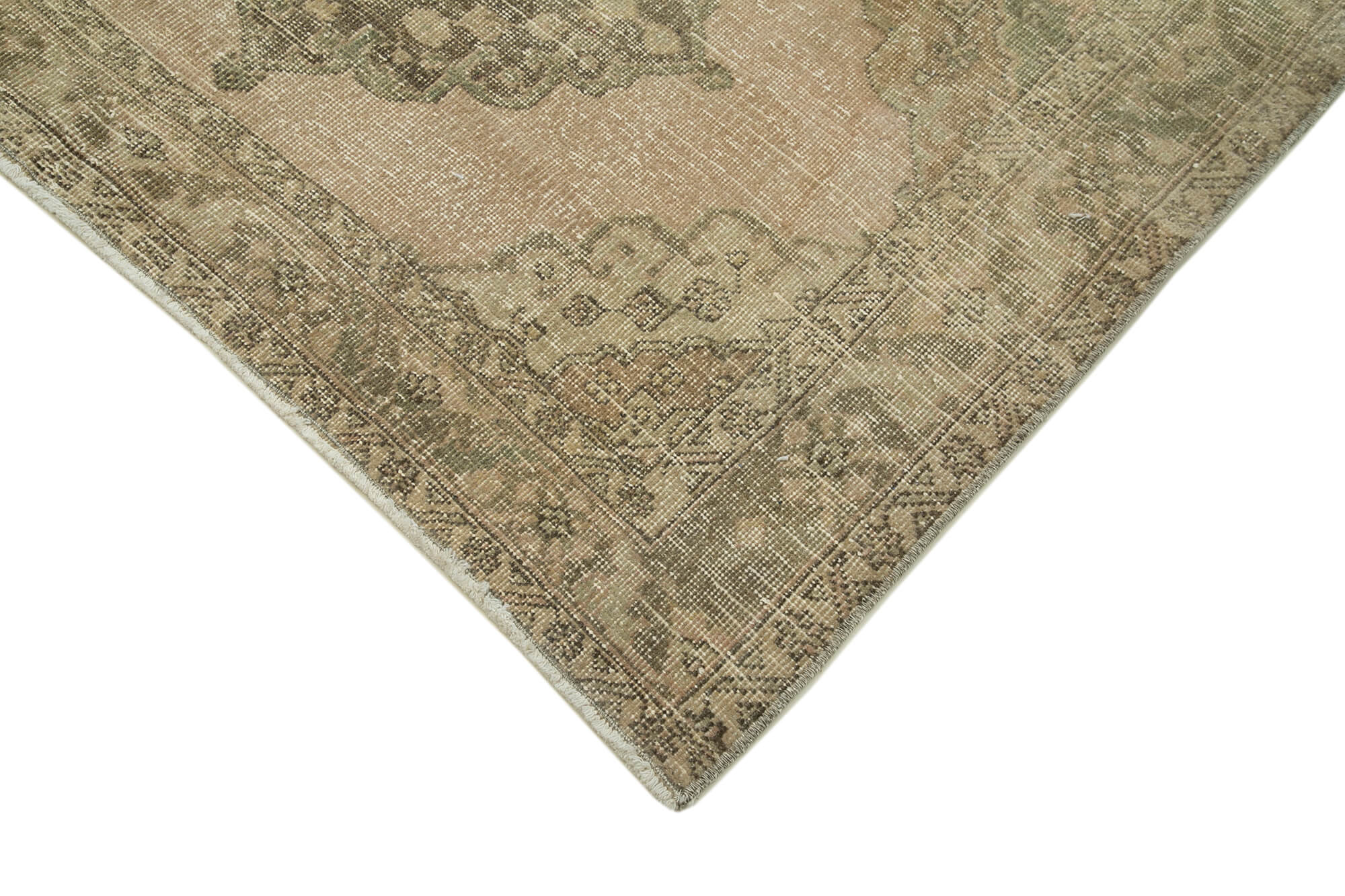 Vintage Cotton Wool Rug – Handmade Area Rug 5'0'' x 12'10'' Beige Wool Cotton Carpet