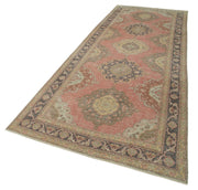 Handmade Wool Area Rug | Vintage Cotton Rug Beige 4'9'' x 12'5'' - Durable Soft Carpet
